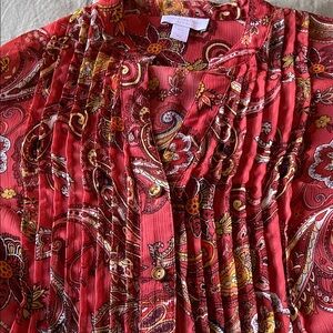 Chartered Club Paisley Button-Up Blouse - PS.